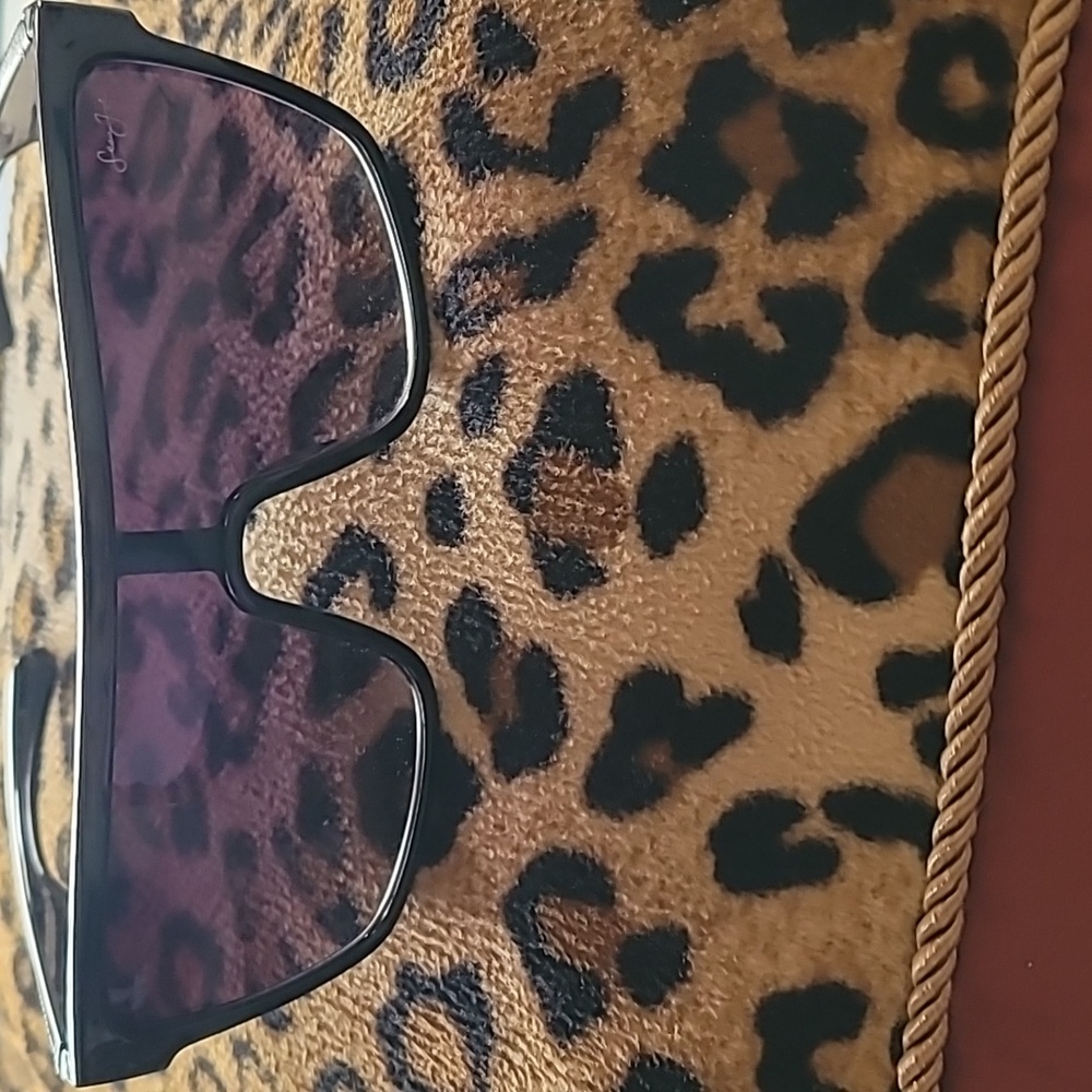 Chic Black Sunglasses with Leopard Print Lenses
